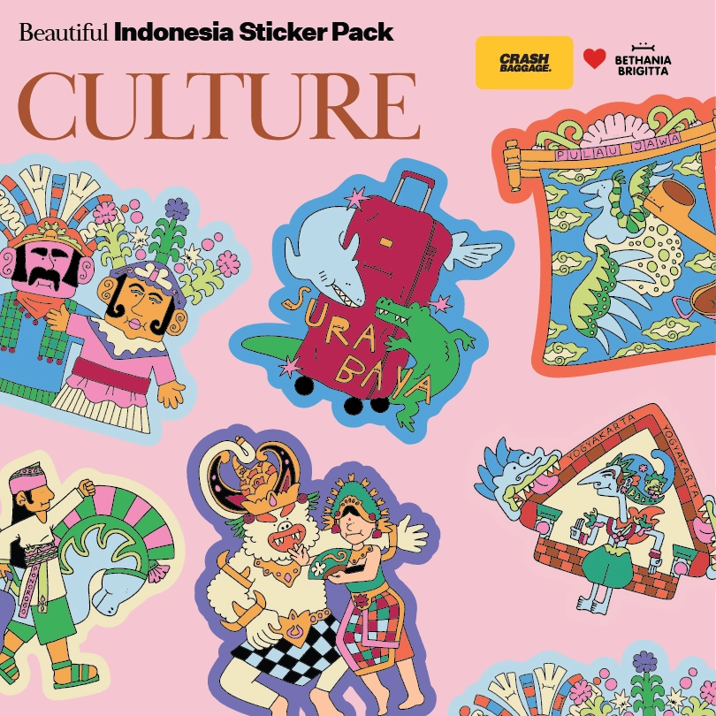 Beautiful Indonesia Sticker Pack - Culture Edition (Crash Baggage Indonesia × Bethania Brigitta)